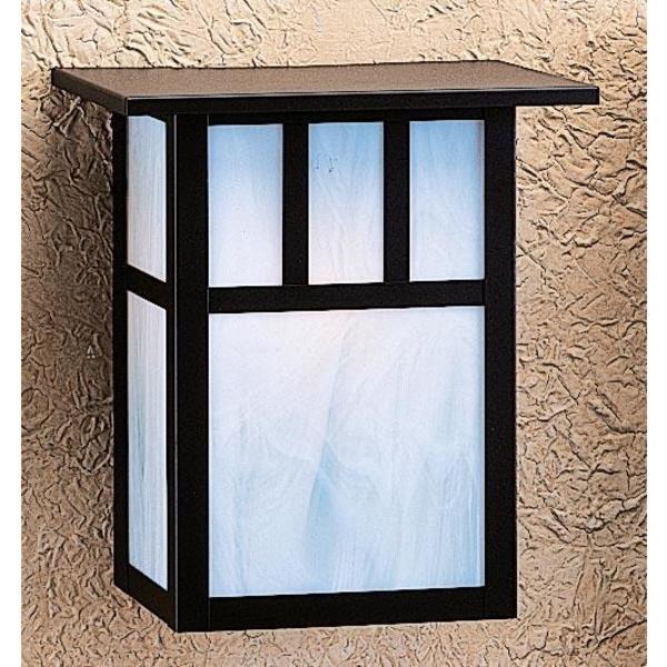 Arroyo Craftsman 10" huntington sconce with roof and classic arch overlay HS-10ACS-MB